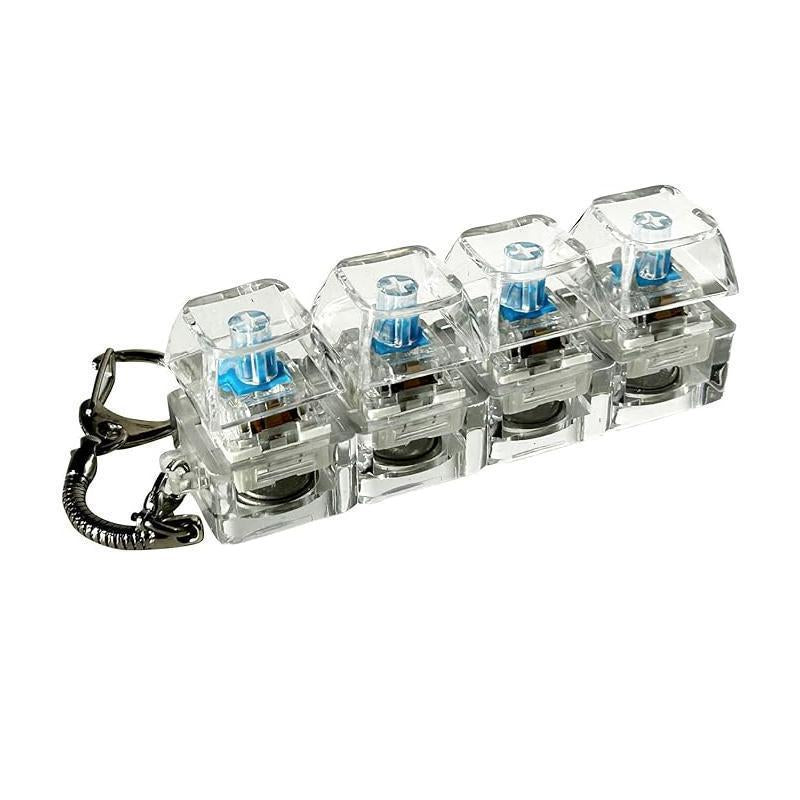 Keyboard Fidget Toy for Adults Fidget Keyboard Clicker Toys with LED Lights Keychain Stress Relief for Anxiety Decompression